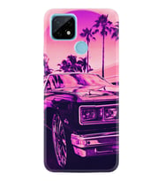 Realme C11 C21 C21Y C25Y C11 2021 Kılıf Desemli Silikon Mor Araba 1711