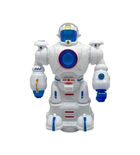 Çarp Dön Sesli Işıklı Robot 16 Cm Beyaz