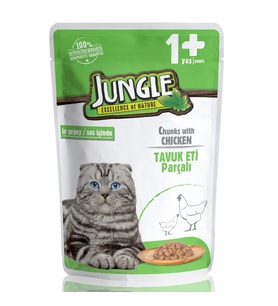 Jungle Pouch Tavuklu Kedi Konserve 100 gr