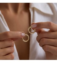 14K Altın Halka Küpe 3 mm 1.5 cm