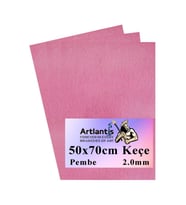 Pembe Keçe 50x70 cm 2.0 mm 3 Adet Renkli Hobi Keçesi Elişi Keçesi Anasınıfı Kreş Okul Öncesi