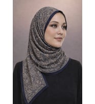 Mavi İpek Lacivert Serisi Soft Pamuk Şal D8