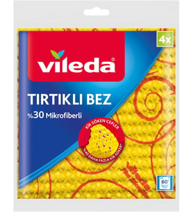 %30 Mikrofiber Tırtıklı Sarı Bez, 4’lü Paket