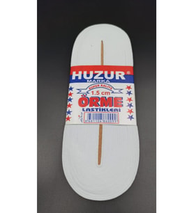 BEYAZ - 1.5CM PAÇA LASTİK YASSI GNİŞ 10MT. (5343)