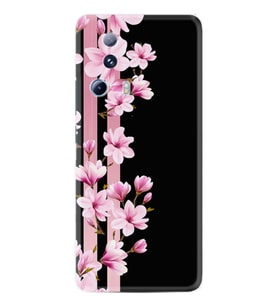 Xiaomi Mi 13 Lite Kılıf Resimli Desenli Baskılı Silikon Pink Flowers 3 1393