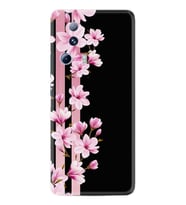 Xiaomi Mi 13 Lite Kılıf Resimli Desenli Baskılı Silikon Pink Flowers 3 1393
