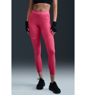 Nike Pro Mid Rise 7/8 Graphic Leggings Kadın Toparlayıcı Spor Tayt Pembe