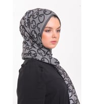 Geometrik Desen Modal Seri Şal Eşarp Askısı ile Birlikte 75x200 cm Siyah-75x200