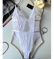 Beyaz Dantelli Dekolte Detaylı Çıtçıtlı Babydoll (Üstün Kalite Kumaş)