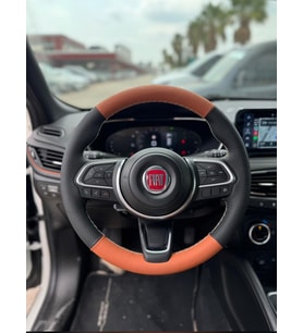 Fiat Urban 2021-2025 Araca Özgü Dikmeli Direksiyon Kılıfı SOFT NOKTA KAHVERENGİ (Karışık)