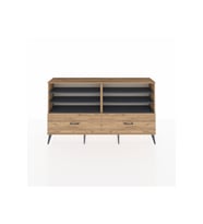 Arges Konsol 6 Raflı 2 Çekmeceli  176x30x99 Çam-Antrasit/Çam