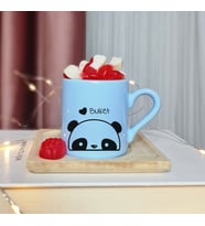 Panda Tasarımlı Kişiye Özel Mavi Türk Kahvesi Fincan