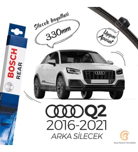 Bosch Rear Arka Silecek Audi Q2 2016-2021 ile uyumlu (Siyah)