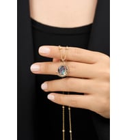 Kadın Top Zincirli Gezegen Kolye Gold ESLM57053
