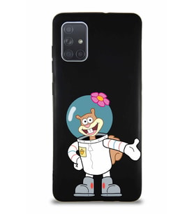 Samsung Galaxy A71 Soft Premier Kapak Sandy Tasarımlı Silikon Kılıf - Siyah (Şeffaf)