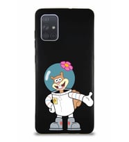 Samsung Galaxy A71 Soft Premier Kapak Sandy Tasarımlı Silikon Kılıf - Siyah (Şeffaf)