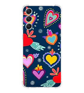 PrintiFy Samsung Galaxy A34 Uyumlu Retro Color 3 Baskılı Şeffaf Köşe Korumalı Antişok Kılıf