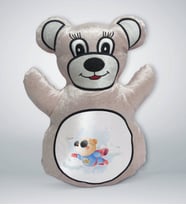 BK Gift Süper Ayıcık Tasarımlı Krem Ayıcık Yastık-1