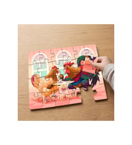 Tavuk ve Horoz Tasarımlı 24 Parça Ahşap Çocuk Puzzle MPK0758