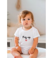 %100 Pamuk Kısa Kollu Bebek Body (Beyaz)