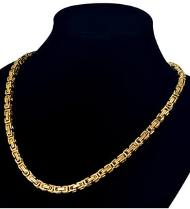 Sarı Gold Renk Erkek Çelik Kral Zincir Kolye Sevgiliye Hediye ck11 (Karışık)