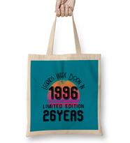 1996 Birthday Gift - Made, Born in 1996 Gift - 26th Year Old  Birthday Gift Vintage Style Bez Çanta Uzun Saplı