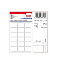 Tanex Ofis Etiketi Poşetli 22x32 MM Beyaz (10 Lu Paket) (Karışık)
