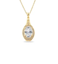 925 Ayar Gümüş Oval Kolye (Gold)