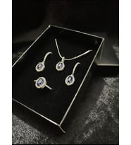 925ayar Gümüş Set - Özel Lacivert Taşlı Set