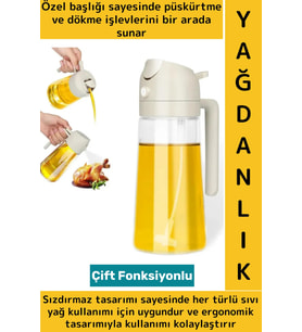 Ergonomik Sızdırmaz Tasarım Yağ Dökme Püskürtme Çift Modlu Özel Başlıklı Cam Yağdanlık 550 ML