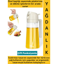 Ergonomik Sızdırmaz Tasarım Yağ Dökme Püskürtme Çift Modlu Özel Başlıklı Cam Yağdanlık 550 ML