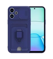 Redmi 13 4G Kılıf Zuma Kartvizitli Yüzüklü Silikon - Lacivert