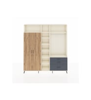 Arges Dolap 9 Raflı 3 Çekmeceli 2 Askılı 220x30x243 Aytaşı-Çam/Antrasit