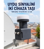 Twin Lnb Çift Çıkışlı Uydu Anten Lnb 4k Ultra Hd Ku Band 0.1 Db