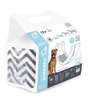 M-PETS Dıapers Erkek Köpekler İçin Külot (M) 12Li (Bel Çevresi 28-42 cm Köpekler İçin)