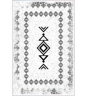 Eliana Home Baskılı, Yıkanabilir Kaymaz Taban Salon Halısı LNA0131-SD1049 100x150 cm (Beyaz)