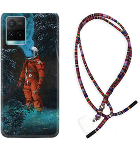 Vivo Y11S Y21S Y20 Y20S Y70 Kılıf Boyun Asklı Rasta Silikon Astronot Smoke 1769