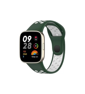 Redmi Watch 3 Spor Delikli Kordon - Haki Yeşil-Beyaz