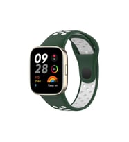 Redmi Watch 3 Spor Delikli Kordon - Haki Yeşil-Beyaz