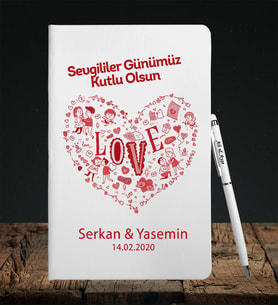 Sevgililer Gününe Özel Defter Kalem Seti 11
