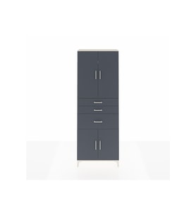 Arges Dolap 4 Raflı 3 Çekmeceli 4 Kapaklı 88x30x243 Aytaşı-Antrasit