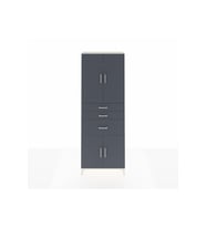 Arges Dolap 4 Raflı 3 Çekmeceli 4 Kapaklı 88x30x243 Aytaşı-Antrasit