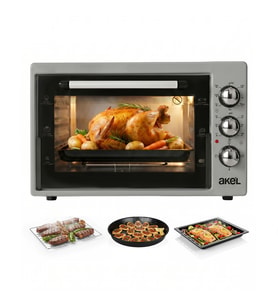 Akel AF340L 34lt Gri Mini/Midi Fırın, Aydınlatmalı, Zaman Ayarlı, Izgara & Fırın, 2 Tepsi 1 Tel Izgara