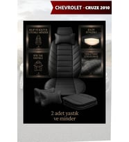 chevrolet cruze 2010 Koltuk ve Kılıf uyumlu Siyah Yastık Minder Lüks 2 Minder 2 Yastık
