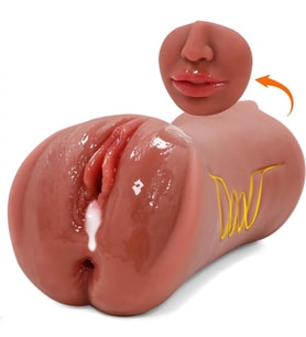 Premium Masturbator Ellie - Gerçekçi Yumuşak Dokulu 3 Girişli Oral  Realistik Vajina Mastürbatör