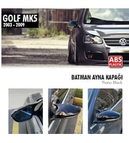 Drs Tuning Golf Uyumlu 5 (Mk5) (2003-2009) Batman Yarasa Ayna Kapağı (Parlak Siyah)