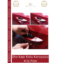 #Film Şeffaf Çizilmez Aşınma Koruma Araba Kapı Kolu Yuva Montaj Oto Kapı Kolu Koruyucu 4'lü Film