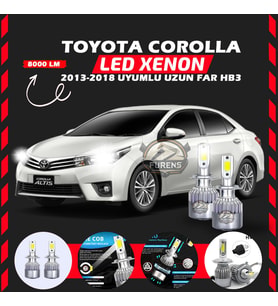 Toyota Corolla 2013-2018 Uzun Far Uyumlu Şimşek Etkili Led Xenon Performance Series HB3