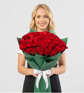 Premium 60 Kırmızı Gül Buketi