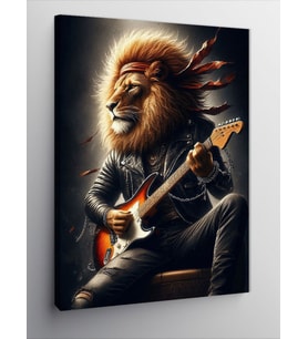Kanvas Tablo Gitar Çalan Aslan